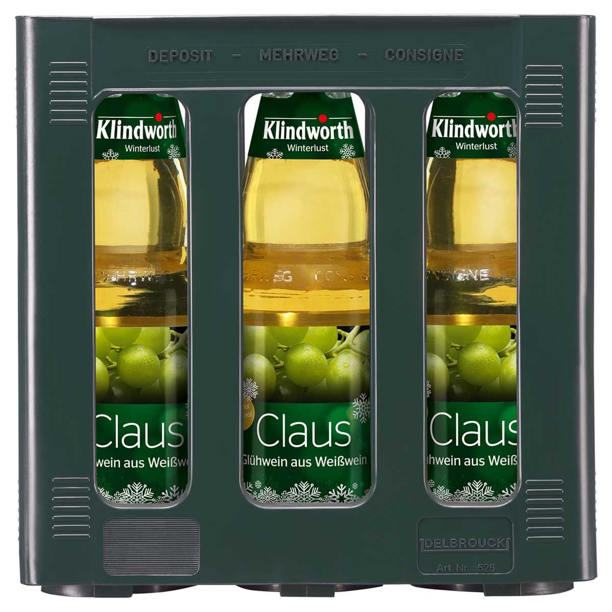 Klindworth-Winterlust-Claus-Gl_hwein-aus-Wei_wein-Kiste6x1l-Glas-Flasche-font Klindworth Winterlust Claus Glühwein aus Weißwein