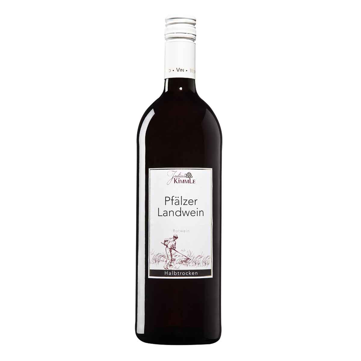 Julius-Kimmle-Pf_lzer-Landwein-Rot-halbtrocken-1_0-Ltr-Flasche-2022-08-11 Julius Kimmle Pfälzer Landwein Rot halbtrocken