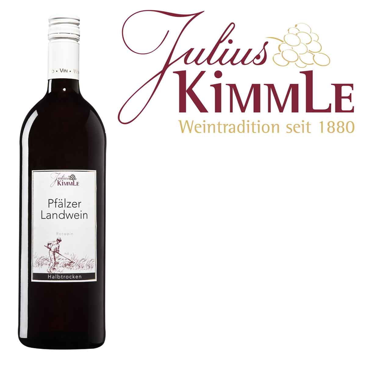 Julius-Kimmle-Pf_lzer-Landwein-Rot-halbtrocken-1_0-Ltr-Flasche-2022-08-11-Fl-Logo-Re Julius Kimmle Pfälzer Landwein Rot halbtrocken